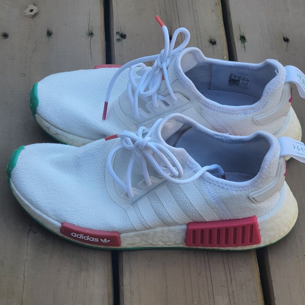 Adidas NMD White/Mint Green/Pink US Men 8.5 Women's 10